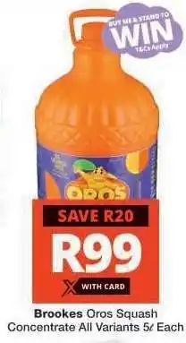 Checkers Brookes Oros Squash Concentrate offer