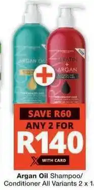 Checkers Argan Oil Shampoo/Conditioner offer