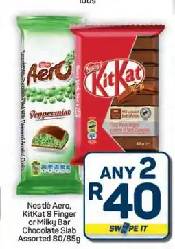 Pick n Pay Hypermarket Nestlé Aero, KitKat 8 Finger or Milky Bar Chocolate Slab Assorted 80/85g offer