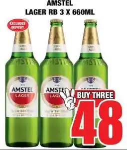 Boxer AMSTEL LAGER RB 3 X 660ML offer