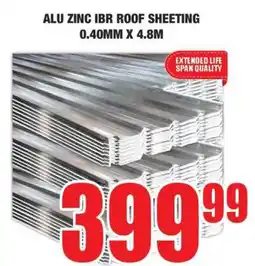 Boxer ALU ZINC IBR ROOF SHEETING 0.40MM X 4.8M offer