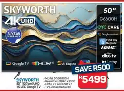 Pick n Pay Hypermarket SKYWORTH 50 UHD 4K LED Google TV offer