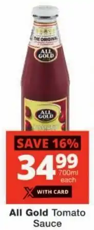 Checkers All Gold Tomato Sauce offer