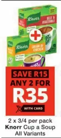 Checkers Knorr Cup a Soup All Variants offer
