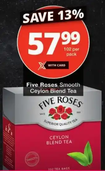 Checkers Five Roses Smooth Ceylon Blend Tea offer