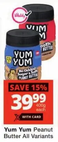 Checkers Yum Yum Peanut Butter All Variants offer