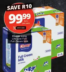 Checkers Clover Long Life Low Fat/ Full Cream Milk offer