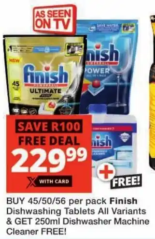 Checkers Finish Dishwashing Tablets All Variants offer