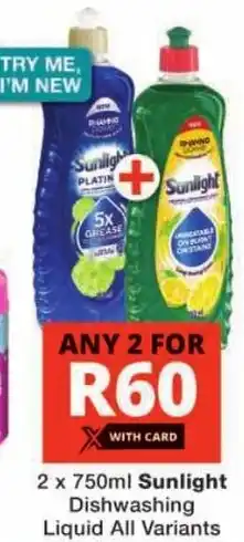 Checkers Sunlight Dishwashing Liquid All Variants offer