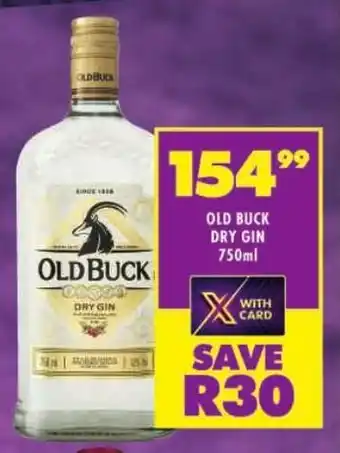 Shoprite Old buck dry gin offer