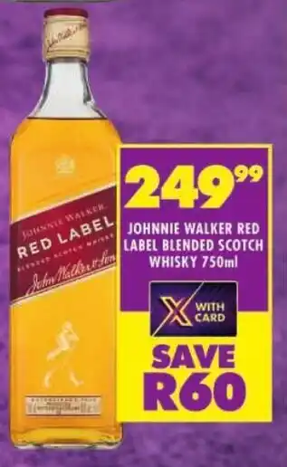 Shoprite Johnnie walker red label blended scotch whisky offer