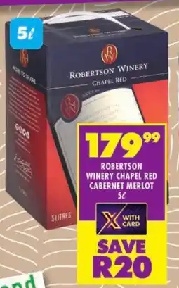 Shoprite Robertson winery chapel red cabernet merlot offer