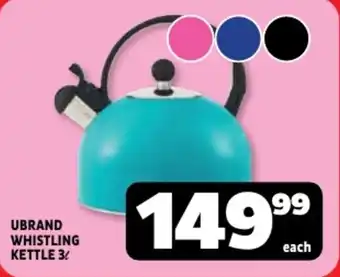 Usave Ubrand whistling kettle offer