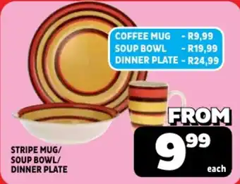 Usave Stripe mug/ soup bowl/ dinner plate offer