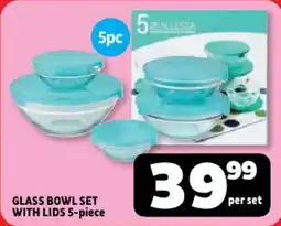 Usave Glass bowl set with lids offer
