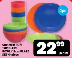 Usave Summer fun tumbler/ bowl/ plate set offer