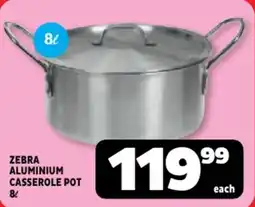 Usave Zebra aluminium casserole pot offer