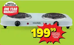 Usave Essentials twin spiral hotplate 2000w offer