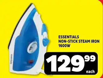 Usave Essentials non-stick steam iron 1600w offer