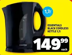 Usave Essentials black cordless kettle offer