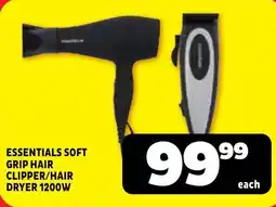 Usave Essentials soft grip hair clipper/ hair dryer 1200w offer