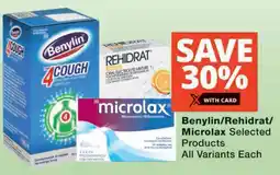 Checkers Benylin/ Rehidrat/ Microlax Selected Products offer