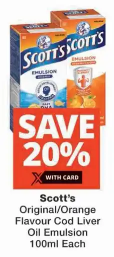 Checkers Scott's Original/ Orange Flavour Cod Liver Oil Emulsion offer