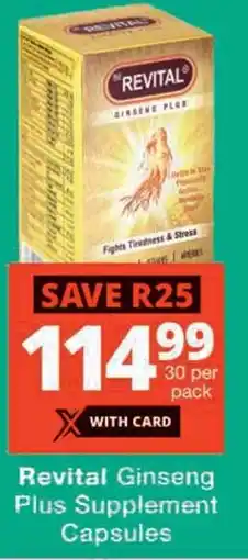 Checkers Revital Ginseng Plus Supplement Capsules offer