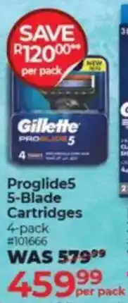 Dis-Chem Gillette Proglide5 5-Blade Cartridges offer