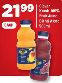 OK Foods Clover Krush 100% Fruit Juice Blend Asstd. offer