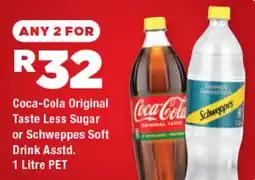 OK Foods Coca-Cola Original Taste Less Sugar or Schweppes Soft Drink Asstd. offer