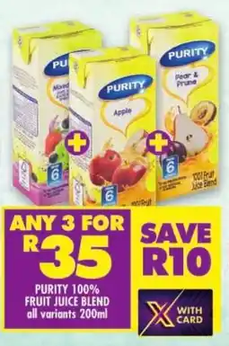 Shoprite Purity 100% fruit juice blend all variants offer