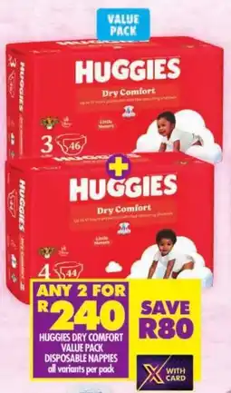 Shoprite Huggies dry comfort value pack disposable nappies offer