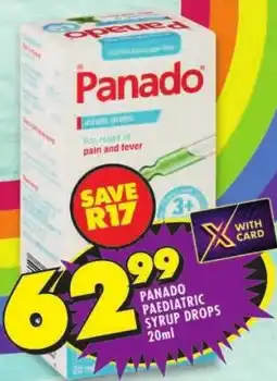 Shoprite Panado paediatric syrup drops offer