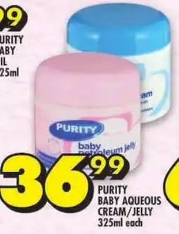 Shoprite Purity baby aqueous cream/ jelly offer