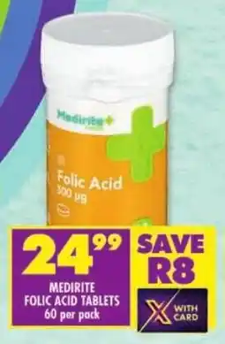 Shoprite Medirite folic acid tablets offer