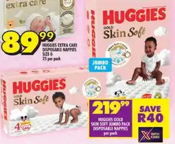 Shoprite Huggies gold skin soft jumbo pack disposable nappies offer