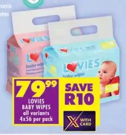 Shoprite Lovies baby wipes all variants offer