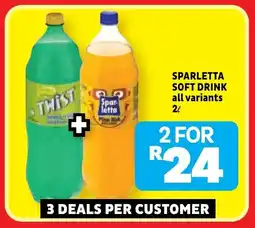Usave Sparletta soft drink all variants offer