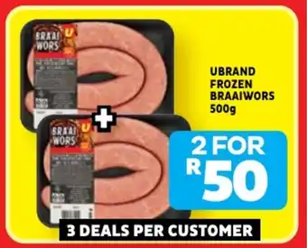 Usave Ubrand frozen braaiwors offer