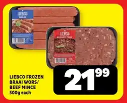 Usave Liebco frozen braai wors/ beef mince offer