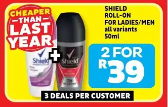 Usave Shield roll-on for ladies/ men all variants offer