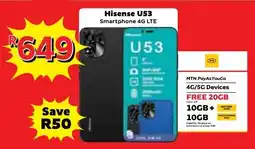 Usave Hisense U53 Smartphone 4G LTE offer