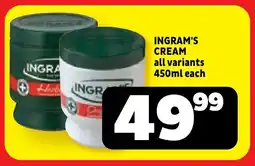 Usave Ingram's cream all variants offer