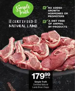 Checkers Simple Truth Certified Natural Lamb Braai Chops offer