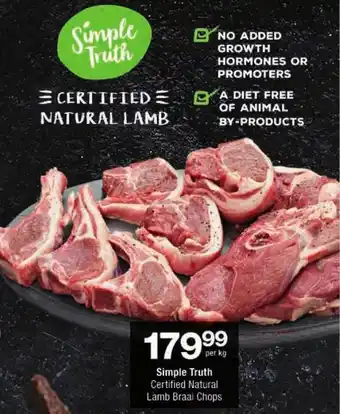 Checkers Simple Truth Certified Natural Lamb Braai Chops offer