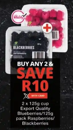 Checkers Export Quality Blueberries/ Raspberries/ Blackberries offer