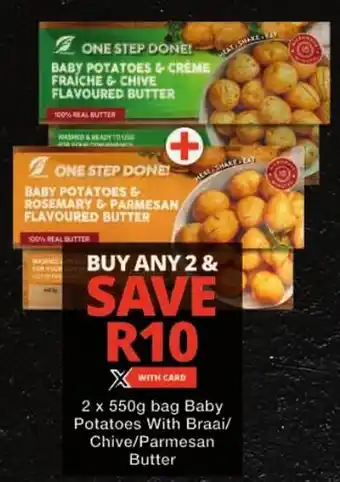 Checkers Baby Potatoes With Braai/ Chive/ Parmesan Butter offer