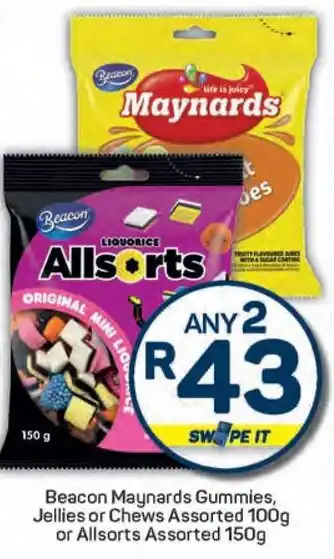 Pick n Pay Beacon Maynards Gummies, Jellies or Chews Assorted or Allsorts Assorted offer