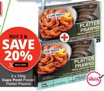 Checkers Cape Point Frozen Platter Prawns offer